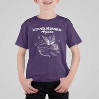 Funny Anti Valentine T Shirt For Kid Cupid Missed Again - Wonder Print Shop
