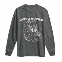 Funny Anti Valentine Long Sleeve Shirt Cupid Missed Again - Wonder Print Shop