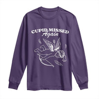 Funny Anti Valentine Long Sleeve Shirt Cupid Missed Again - Wonder Print Shop