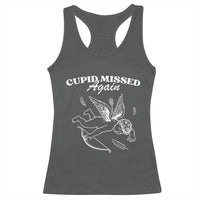 Funny Anti Valentine Racerback Tank Top Cupid Missed Again - Wonder Print Shop