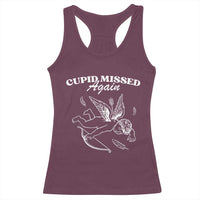 Funny Anti Valentine Racerback Tank Top Cupid Missed Again - Wonder Print Shop