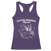 Funny Anti Valentine Racerback Tank Top Cupid Missed Again - Wonder Print Shop