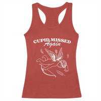 Funny Anti Valentine Racerback Tank Top Cupid Missed Again - Wonder Print Shop