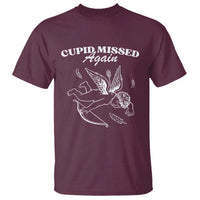 Funny Anti Valentine T Shirt Cupid Missed Again - Wonder Print Shop
