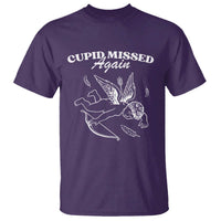 Funny Anti Valentine T Shirt Cupid Missed Again - Wonder Print Shop