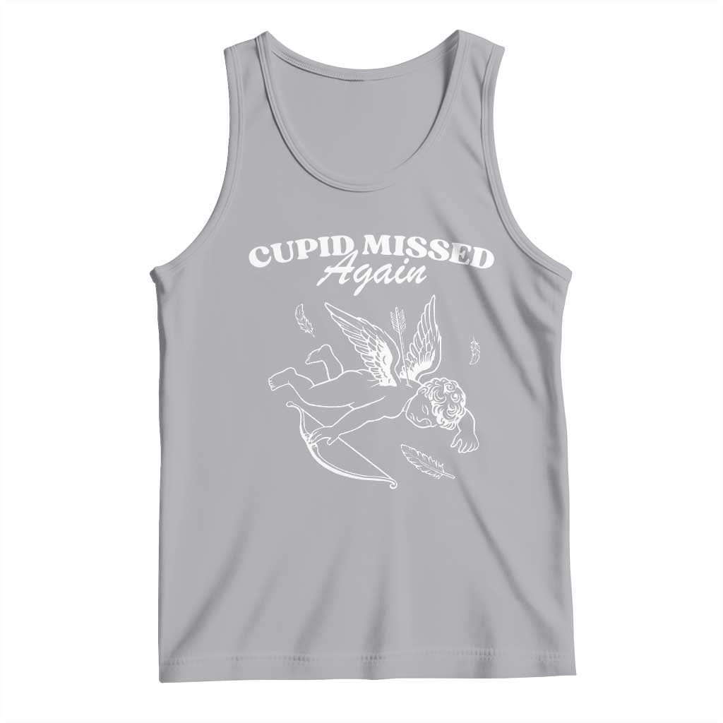 Funny Anti Valentine Tank Top Cupid Missed Again - Wonder Print Shop