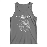 Funny Anti Valentine Tank Top Cupid Missed Again - Wonder Print Shop