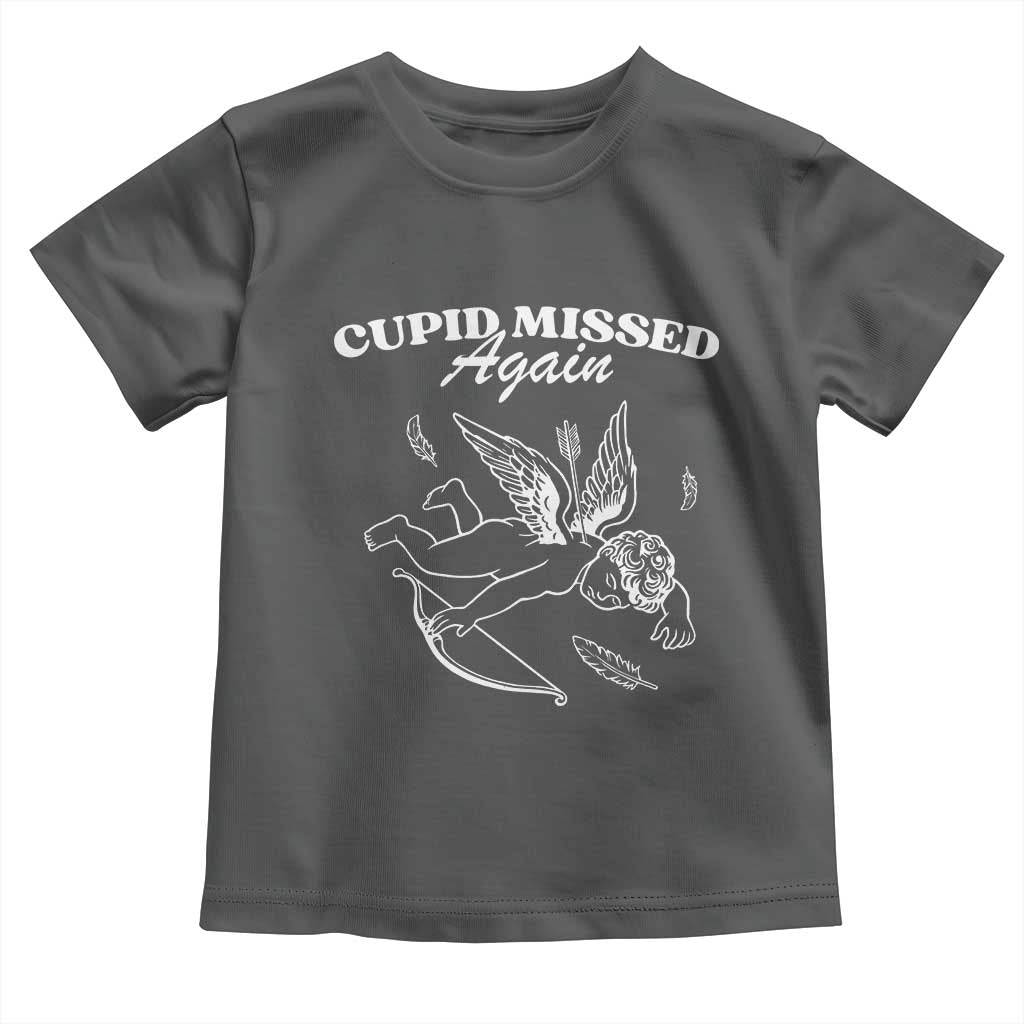 Funny Anti Valentine Toddler T Shirt Cupid Missed Again - Wonder Print Shop