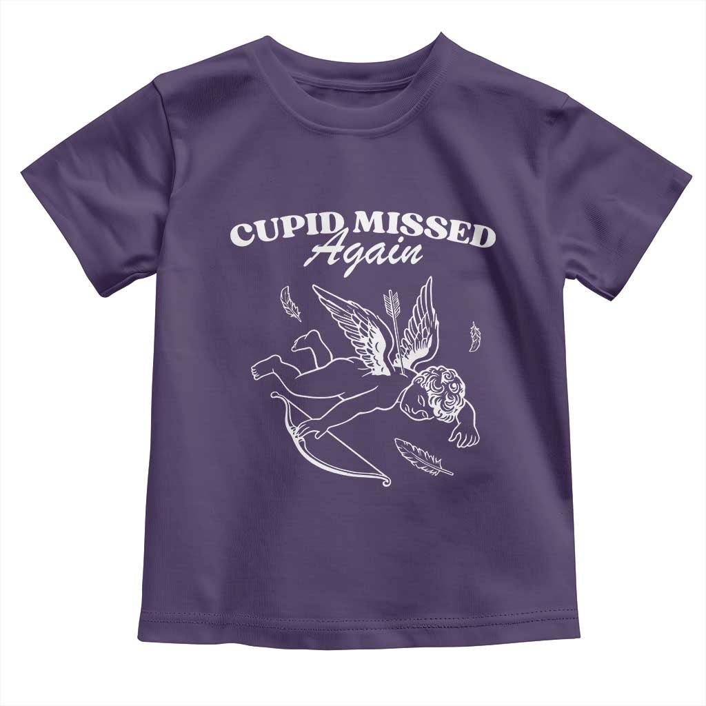 Funny Anti Valentine Toddler T Shirt Cupid Missed Again - Wonder Print Shop