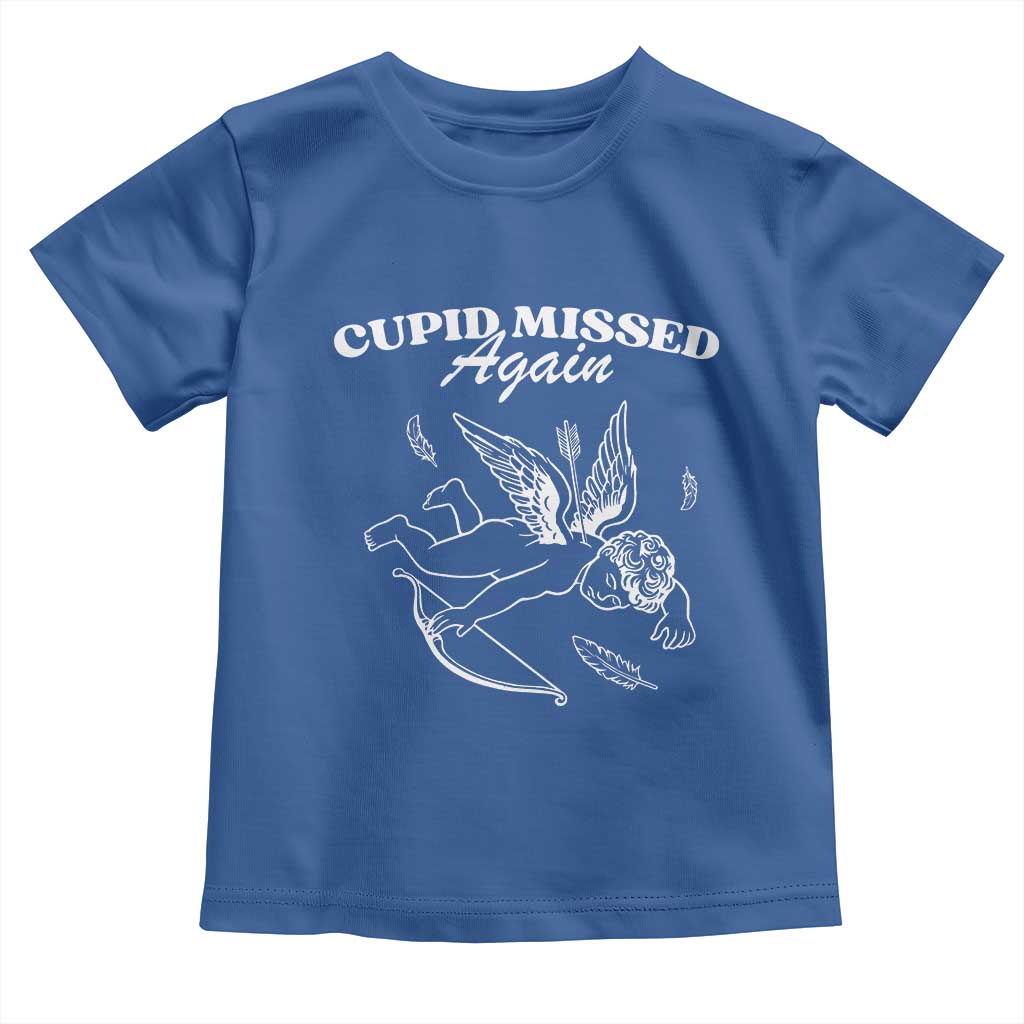 Funny Anti Valentine Toddler T Shirt Cupid Missed Again - Wonder Print Shop