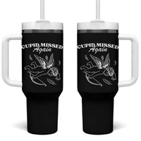 Funny Anti Valentine Tumbler With Handle Cupid Missed Again - Wonder Print Shop