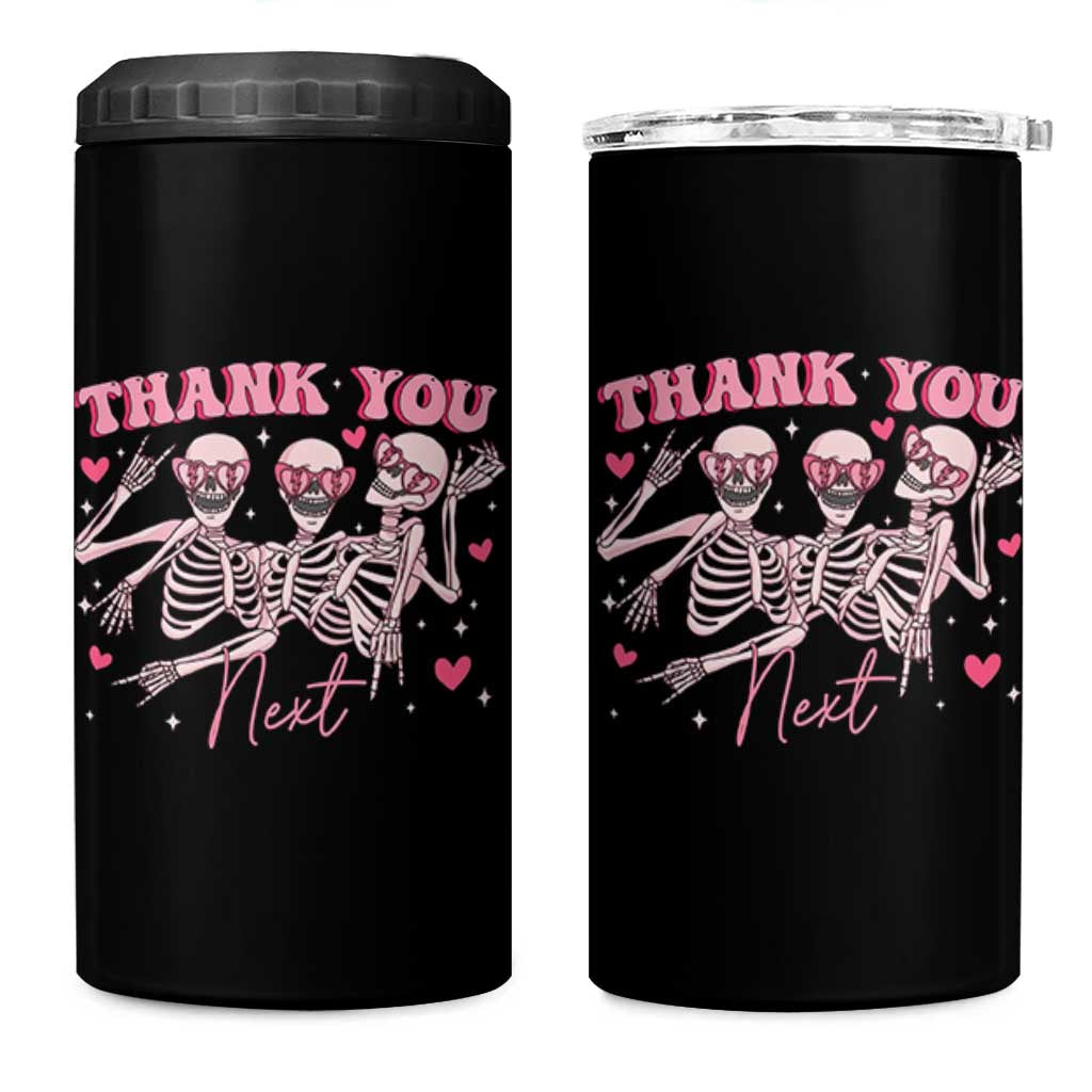 Funny Skeleton Anti Valentines 4 in 1 Can Cooler Tumbler - Wonder Print Shop