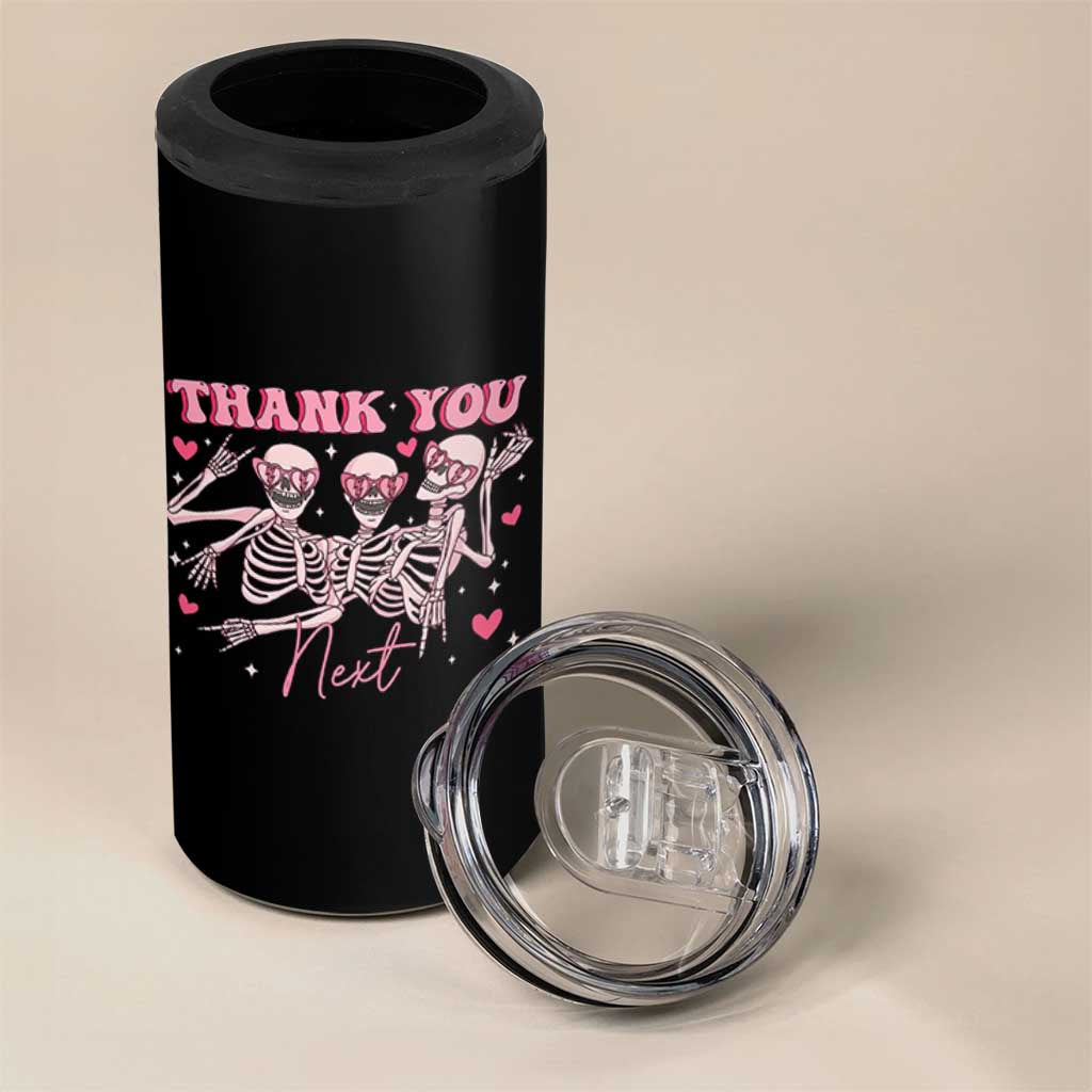 Funny Skeleton Anti Valentines 4 in 1 Can Cooler Tumbler - Wonder Print Shop