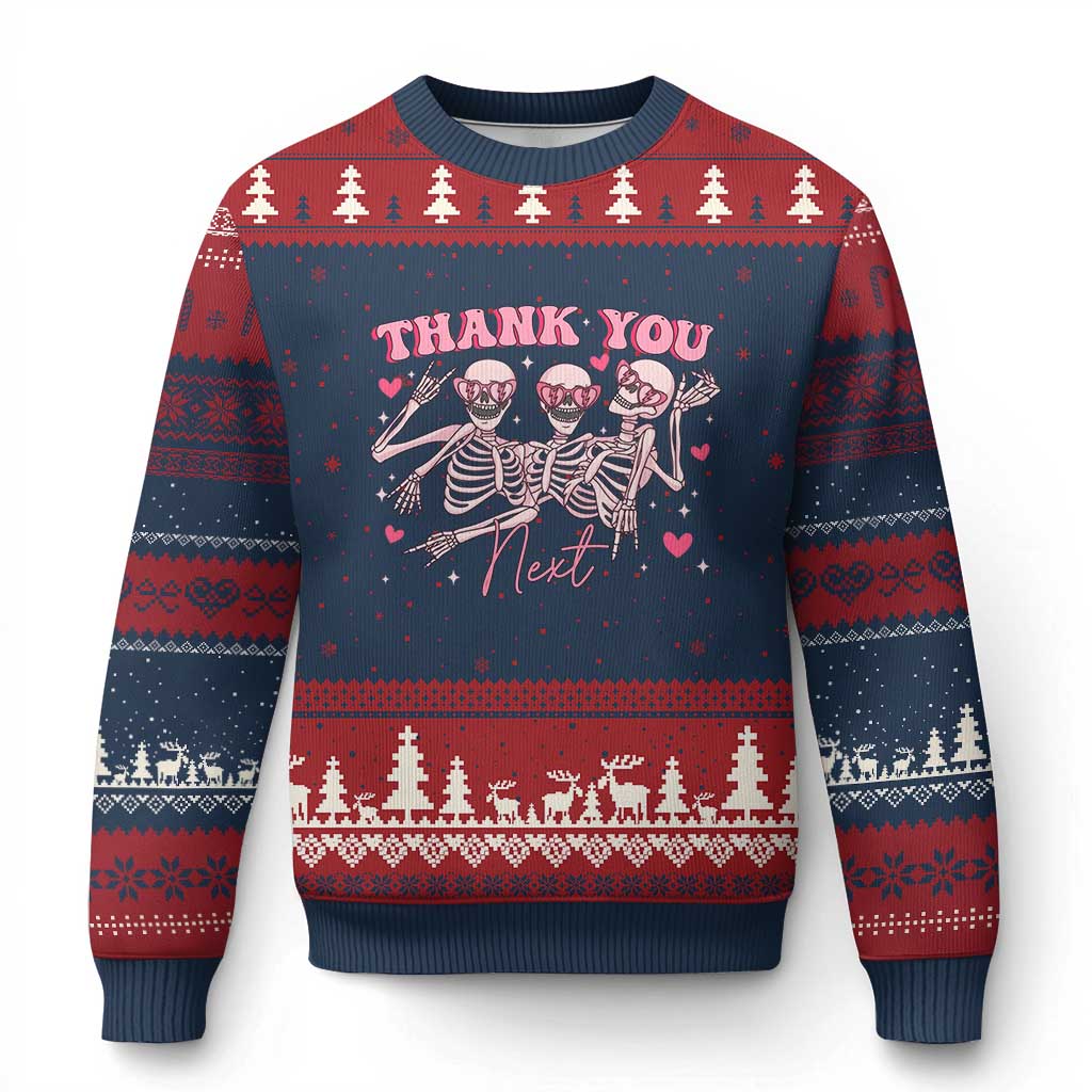 Funny Skeleton Anti Valentines Ugly Christmas Sweater - Wonder Print Shop