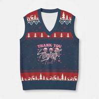 Funny Skeleton Anti Valentines V-Neck Knit Sweater Vest - Wonder Print Shop