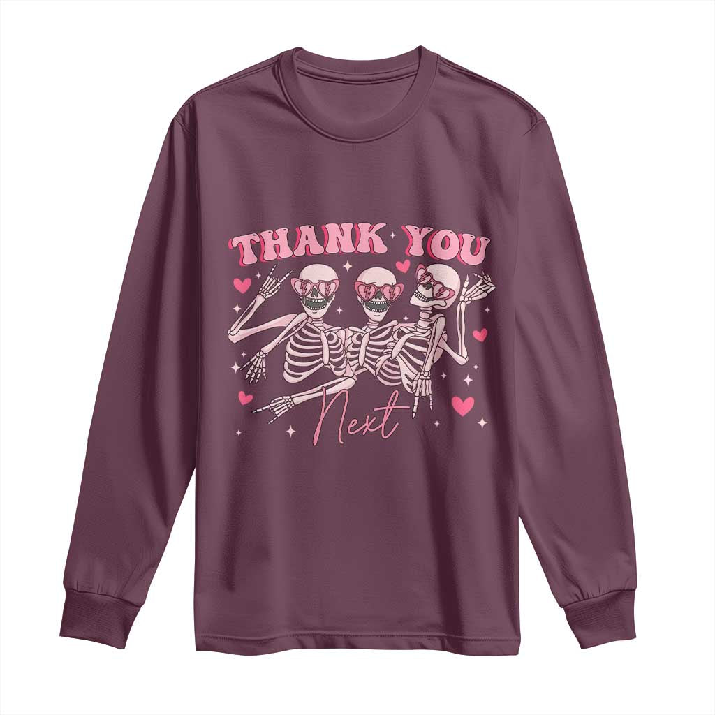 Funny Skeleton Anti Valentines Long Sleeve Shirt - Wonder Print Shop