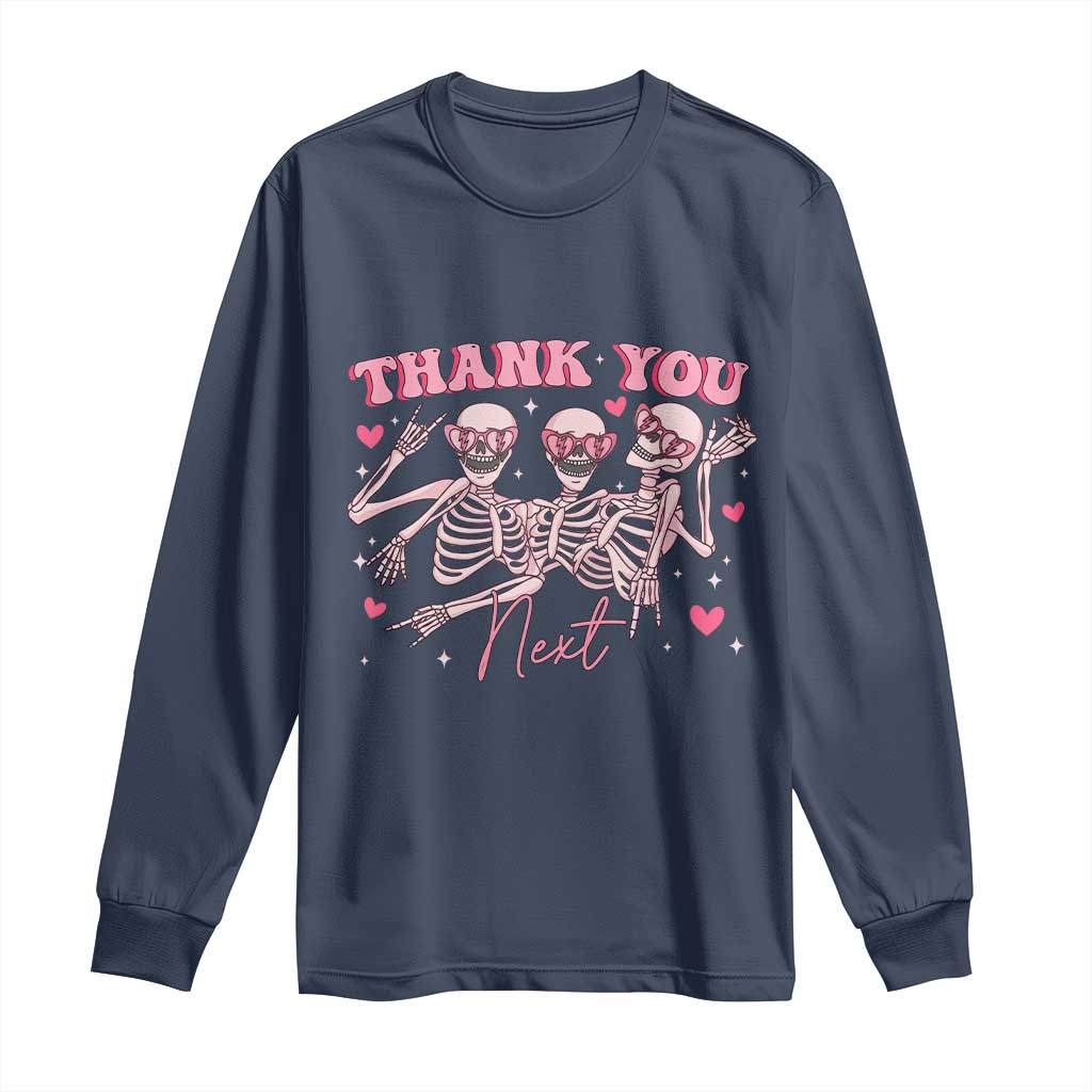 Funny Skeleton Anti Valentines Long Sleeve Shirt - Wonder Print Shop