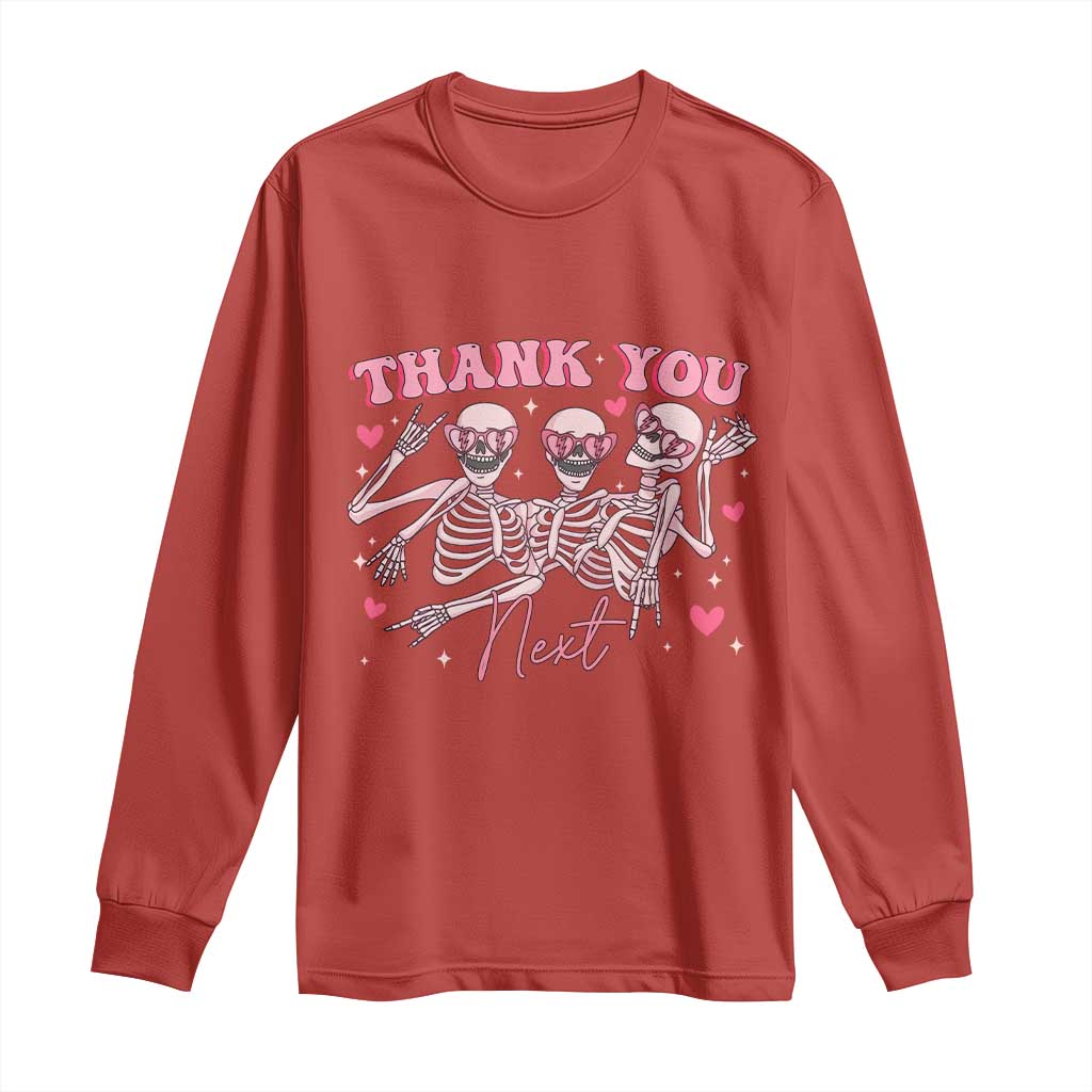 Funny Skeleton Anti Valentines Long Sleeve Shirt - Wonder Print Shop