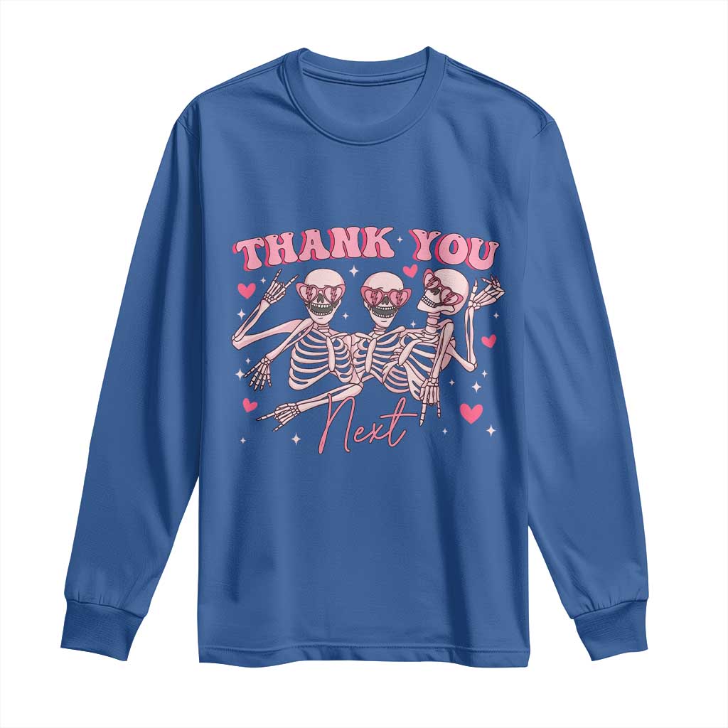 Funny Skeleton Anti Valentines Long Sleeve Shirt - Wonder Print Shop