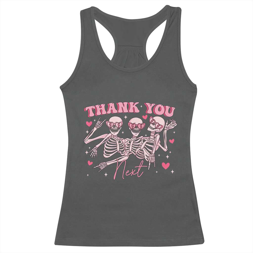 Funny Skeleton Anti Valentines Racerback Tank Top - Wonder Print Shop