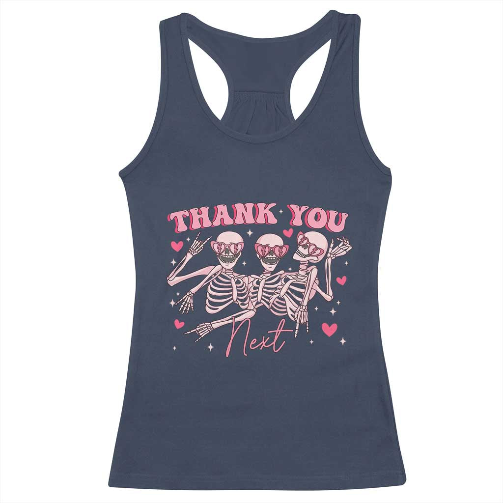 Funny Skeleton Anti Valentines Racerback Tank Top - Wonder Print Shop