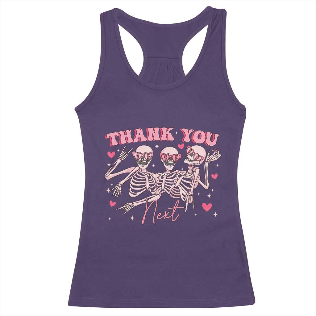 Funny Skeleton Anti Valentines Racerback Tank Top - Wonder Print Shop