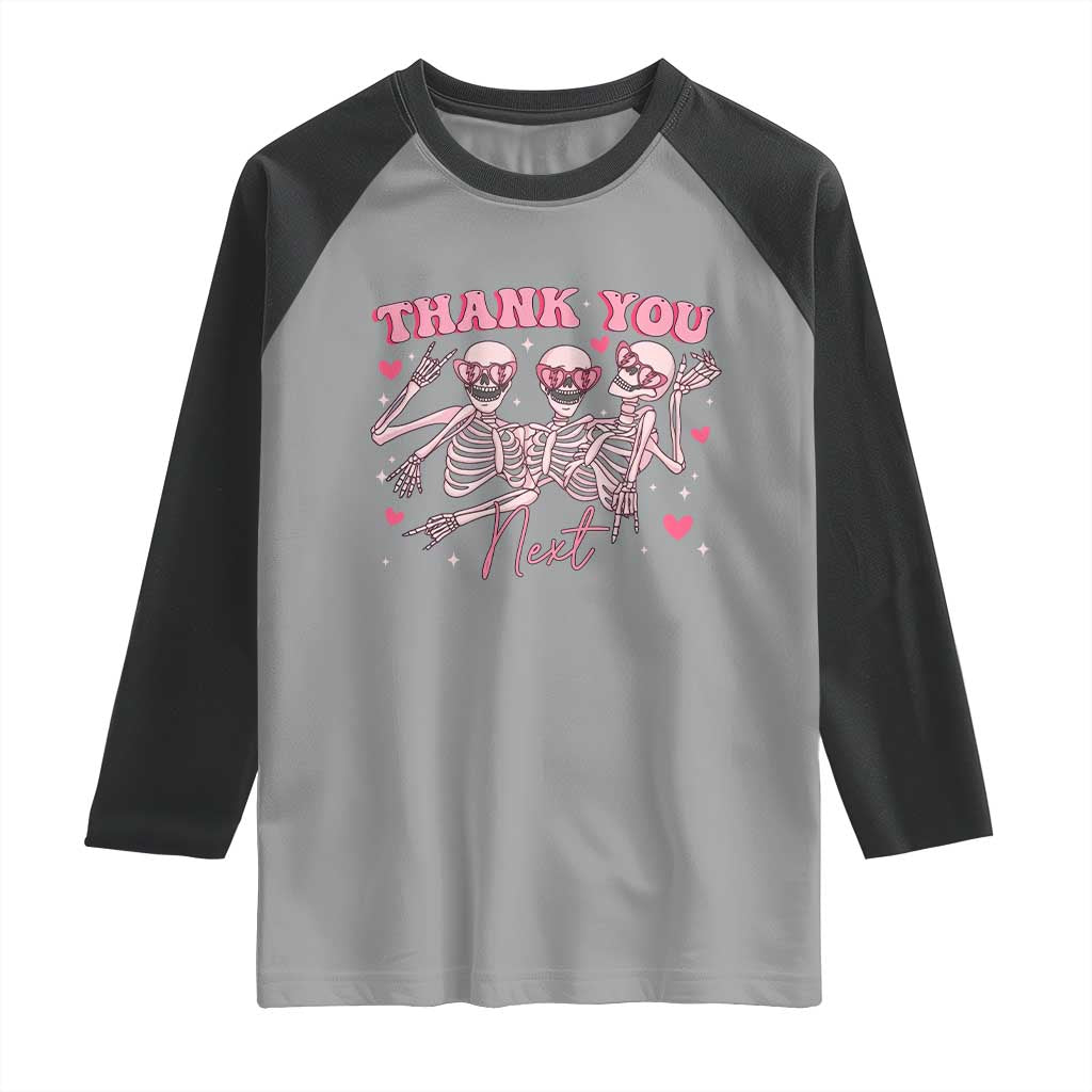 Funny Skeleton Anti Valentines Raglan Shirt - Wonder Print Shop