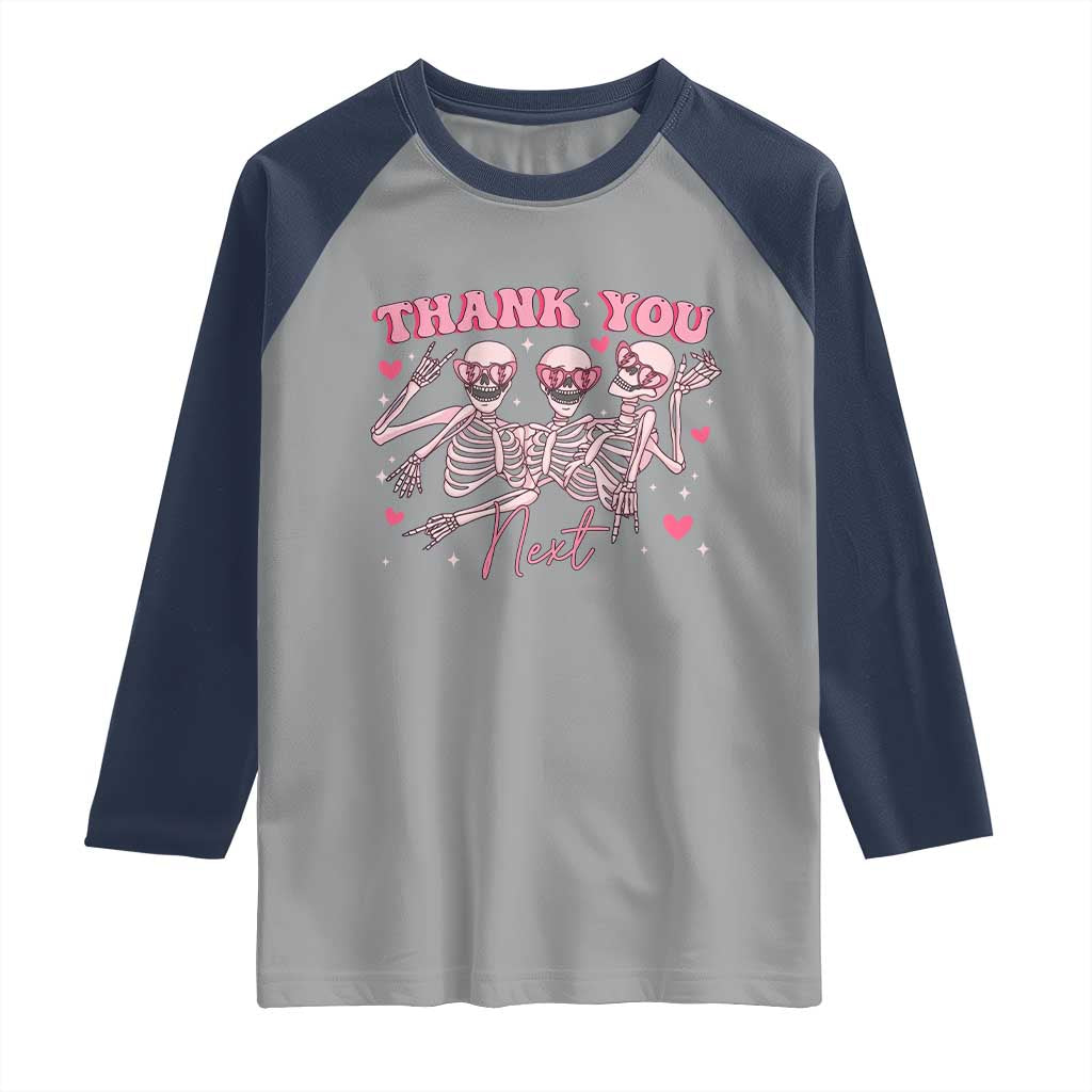 Funny Skeleton Anti Valentines Raglan Shirt - Wonder Print Shop
