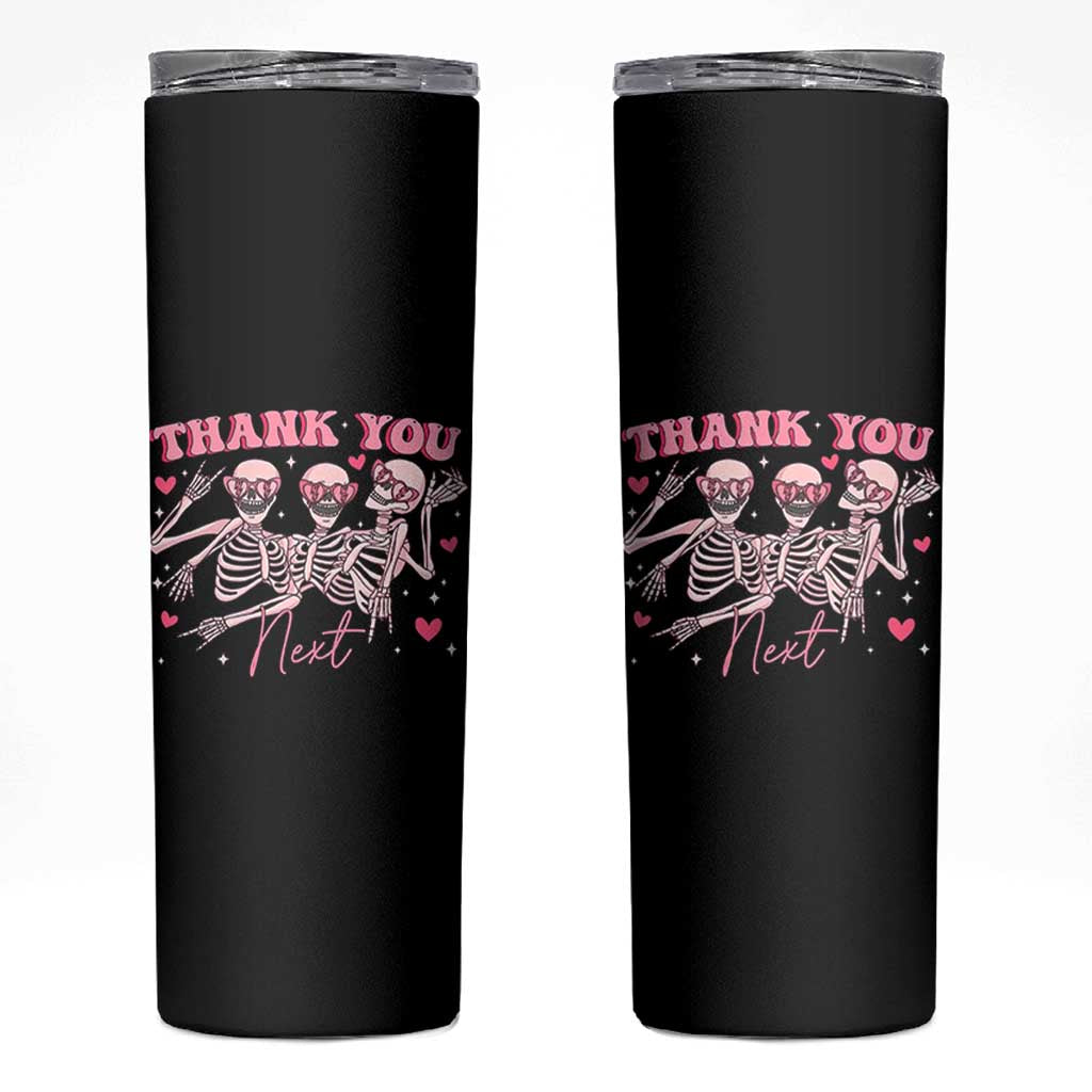 Funny Skeleton Anti Valentines Skinny Tumbler - Wonder Print Shop