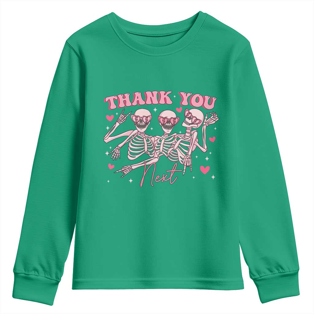Funny Skeleton Anti Valentines Youth Sweatshirt - Wonder Print Shop