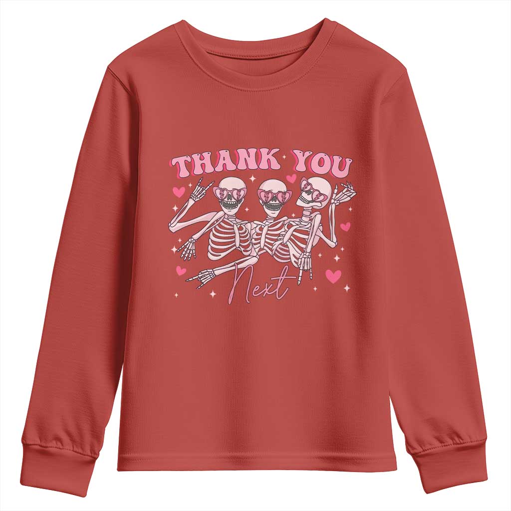 Funny Skeleton Anti Valentines Youth Sweatshirt - Wonder Print Shop