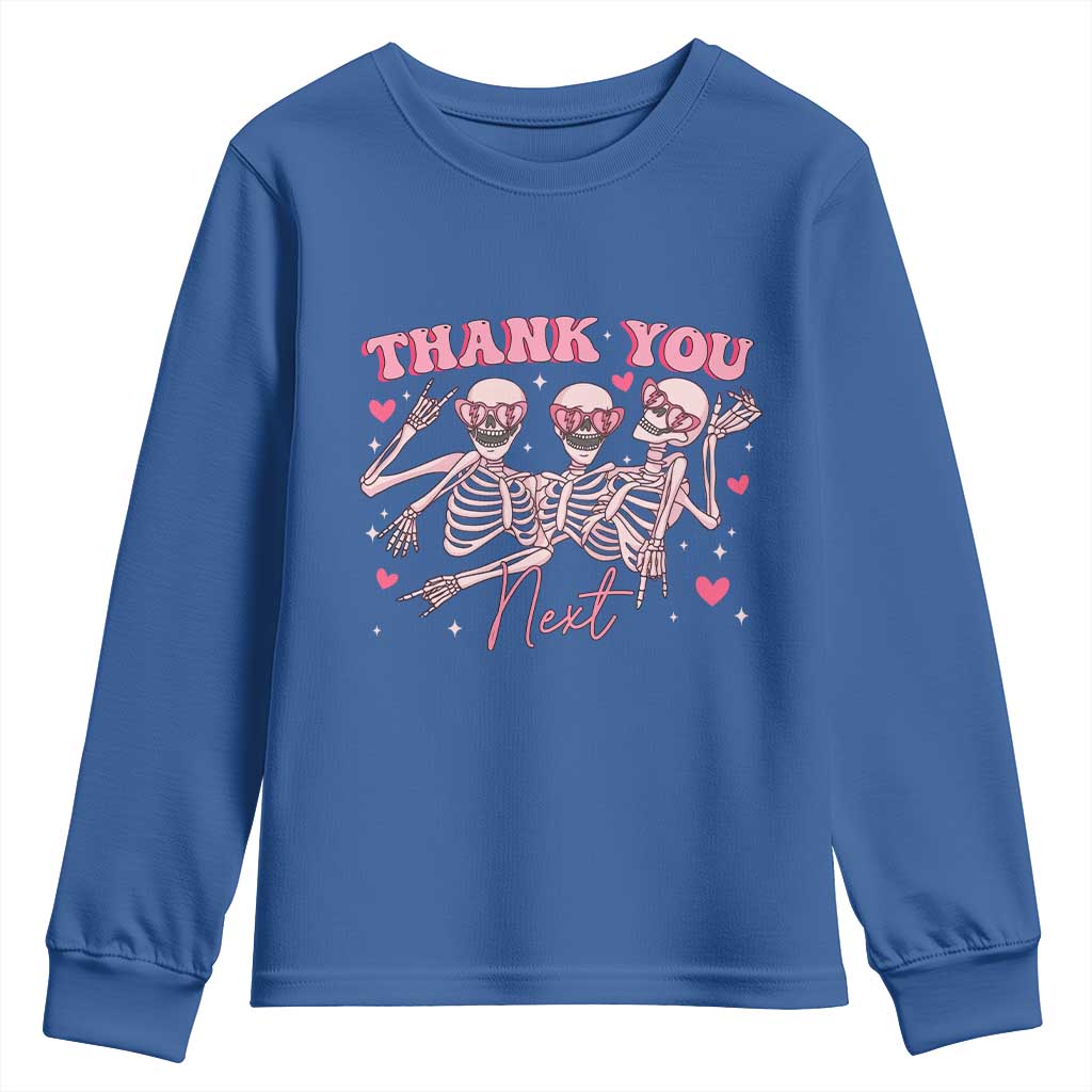 Funny Skeleton Anti Valentines Youth Sweatshirt - Wonder Print Shop