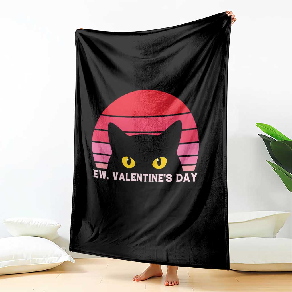 Funny Black Cat Anti Valentine Meme Throw Blanket - Wonder Print Shop
