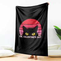 Funny Black Cat Anti Valentine Meme Throw Blanket - Wonder Print Shop