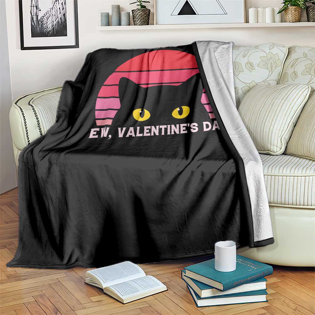 Funny Black Cat Anti Valentine Meme Throw Blanket - Wonder Print Shop