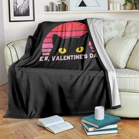 Funny Black Cat Anti Valentine Meme Throw Blanket - Wonder Print Shop