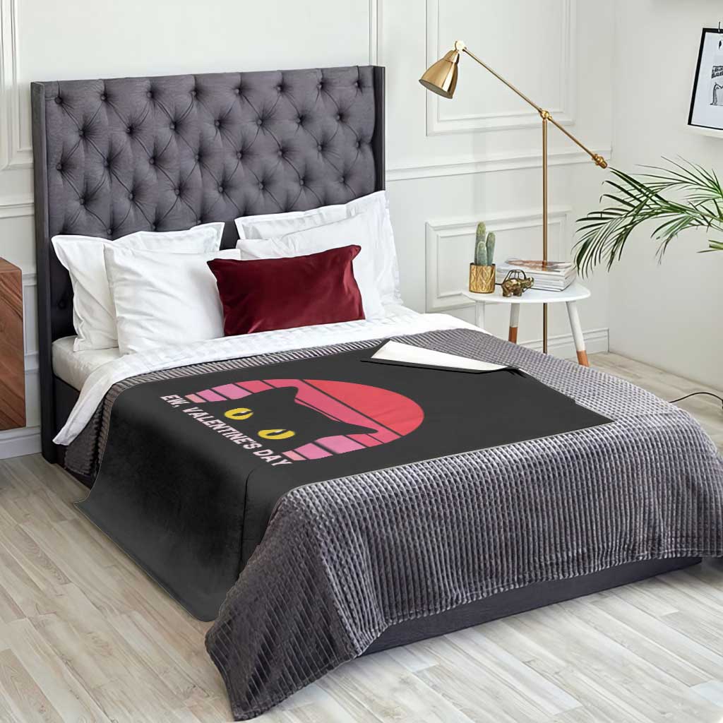 Funny Black Cat Anti Valentine Meme Throw Blanket - Wonder Print Shop