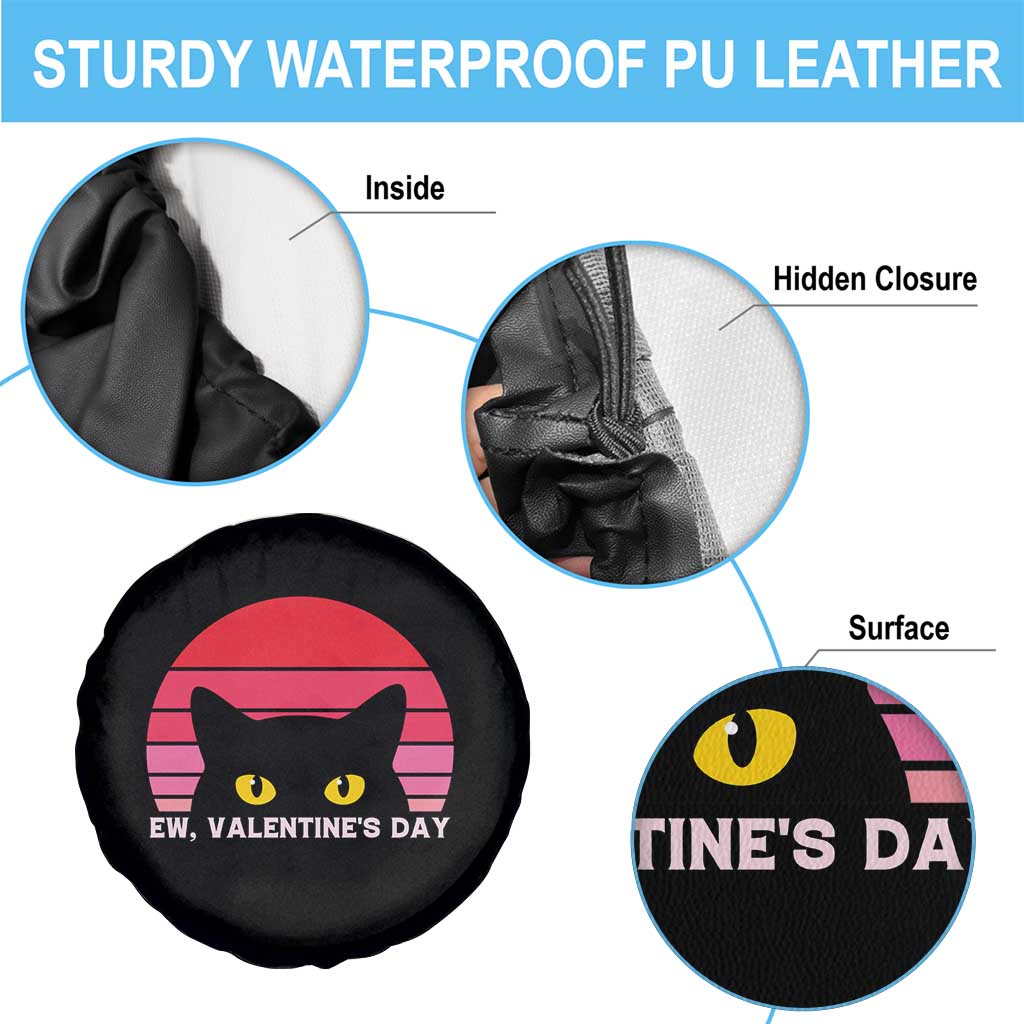 Funny Black Cat Anti Valentine Meme Spare Tire Cover - Wonder Print Shop