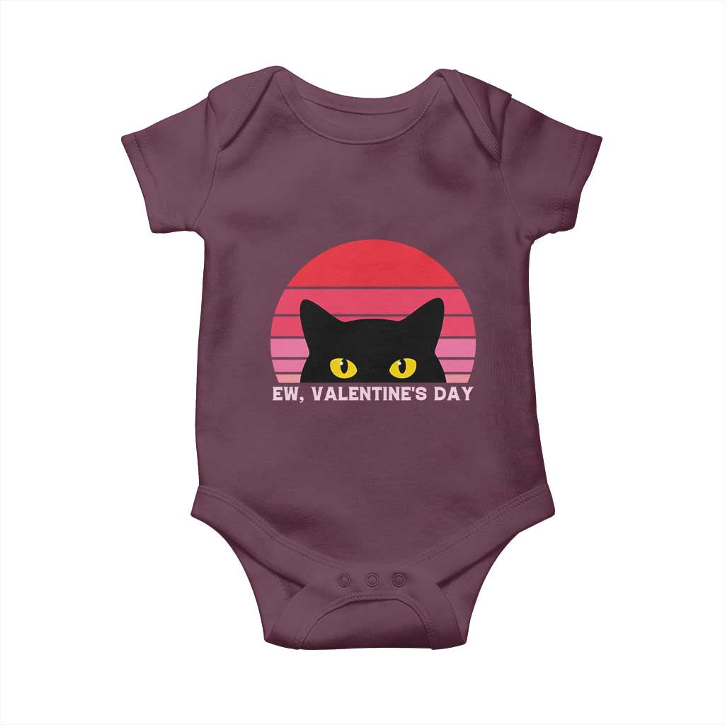Funny Black Cat Anti Valentine Meme Baby Onesie - Wonder Print Shop