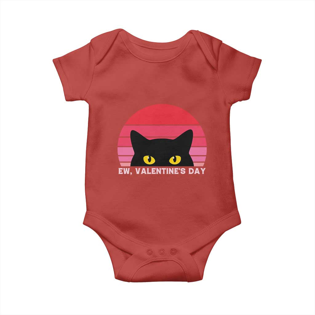 Funny Black Cat Anti Valentine Meme Baby Onesie - Wonder Print Shop