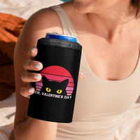 Funny Black Cat Anti Valentine Meme 4 in 1 Can Cooler Tumbler - Wonder Print Shop