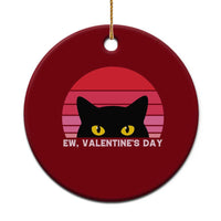 Funny Black Cat Anti Valentine Meme Ceramic Ornament - Wonder Print Shop