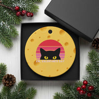 Funny Black Cat Anti Valentine Meme Ceramic Ornament - Wonder Print Shop