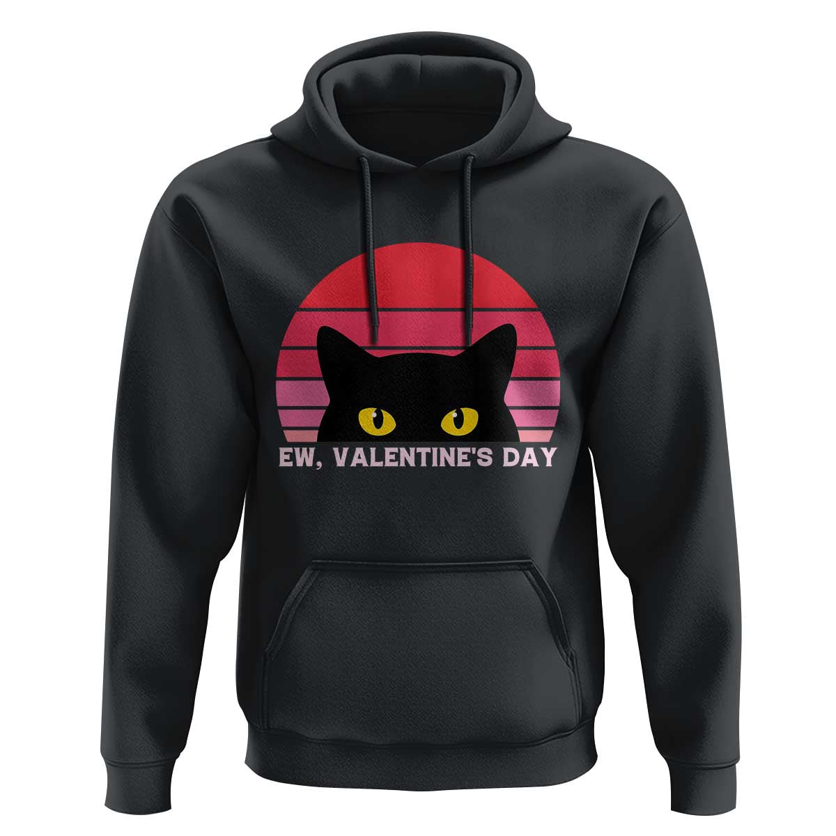 Funny Black Cat Anti Valentine Meme Hoodie - Wonder Print Shop