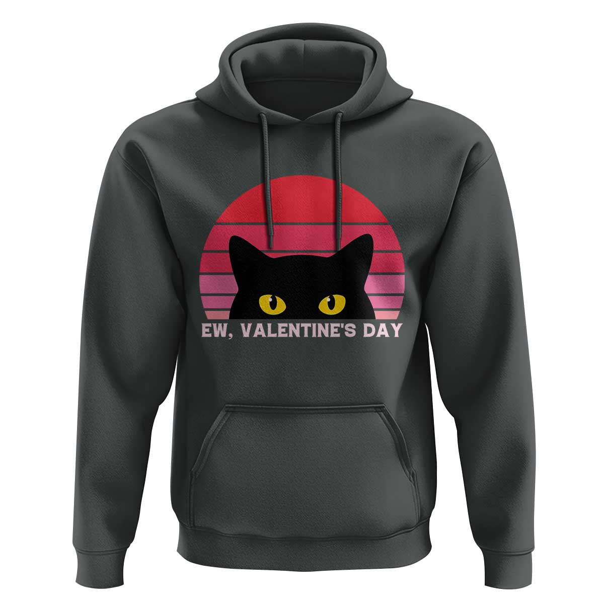 Funny Black Cat Anti Valentine Meme Hoodie - Wonder Print Shop