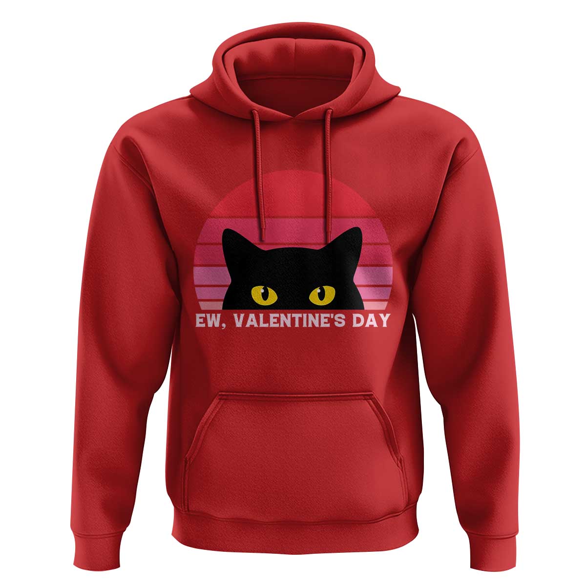 Funny Black Cat Anti Valentine Meme Hoodie - Wonder Print Shop
