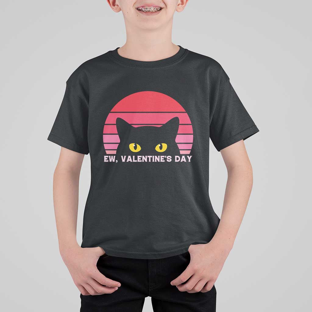 Funny Black Cat Anti Valentine Meme T Shirt For Kid - Wonder Print Shop