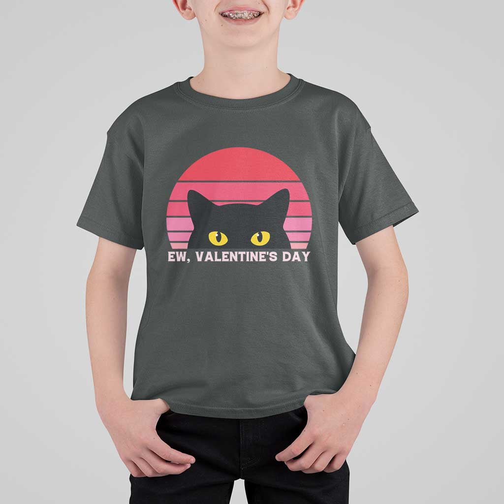 Funny Black Cat Anti Valentine Meme T Shirt For Kid - Wonder Print Shop