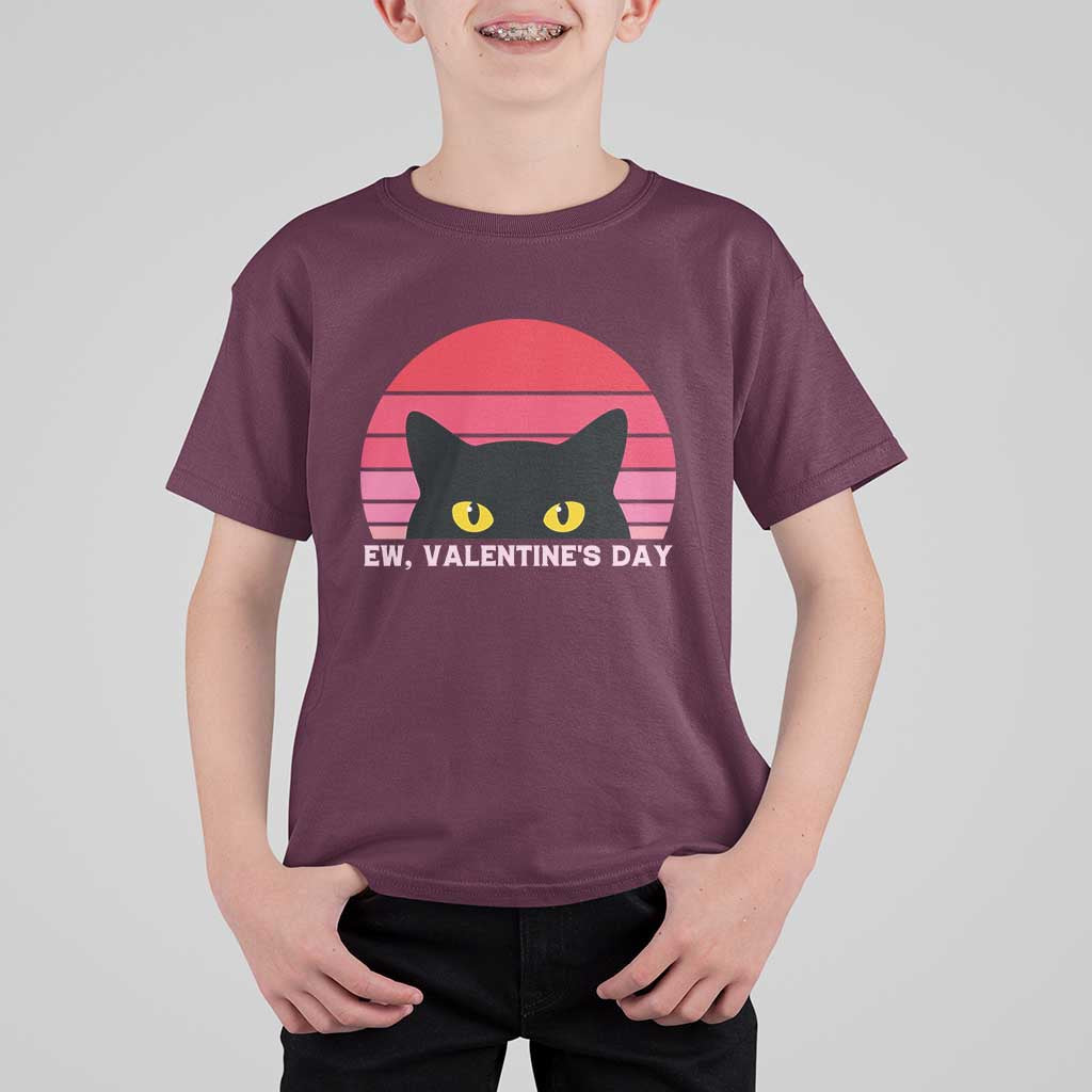 Funny Black Cat Anti Valentine Meme T Shirt For Kid - Wonder Print Shop