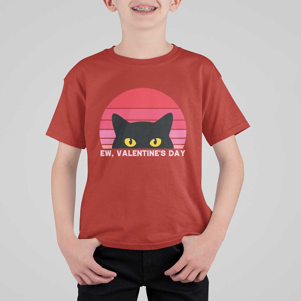 Funny Black Cat Anti Valentine Meme T Shirt For Kid - Wonder Print Shop
